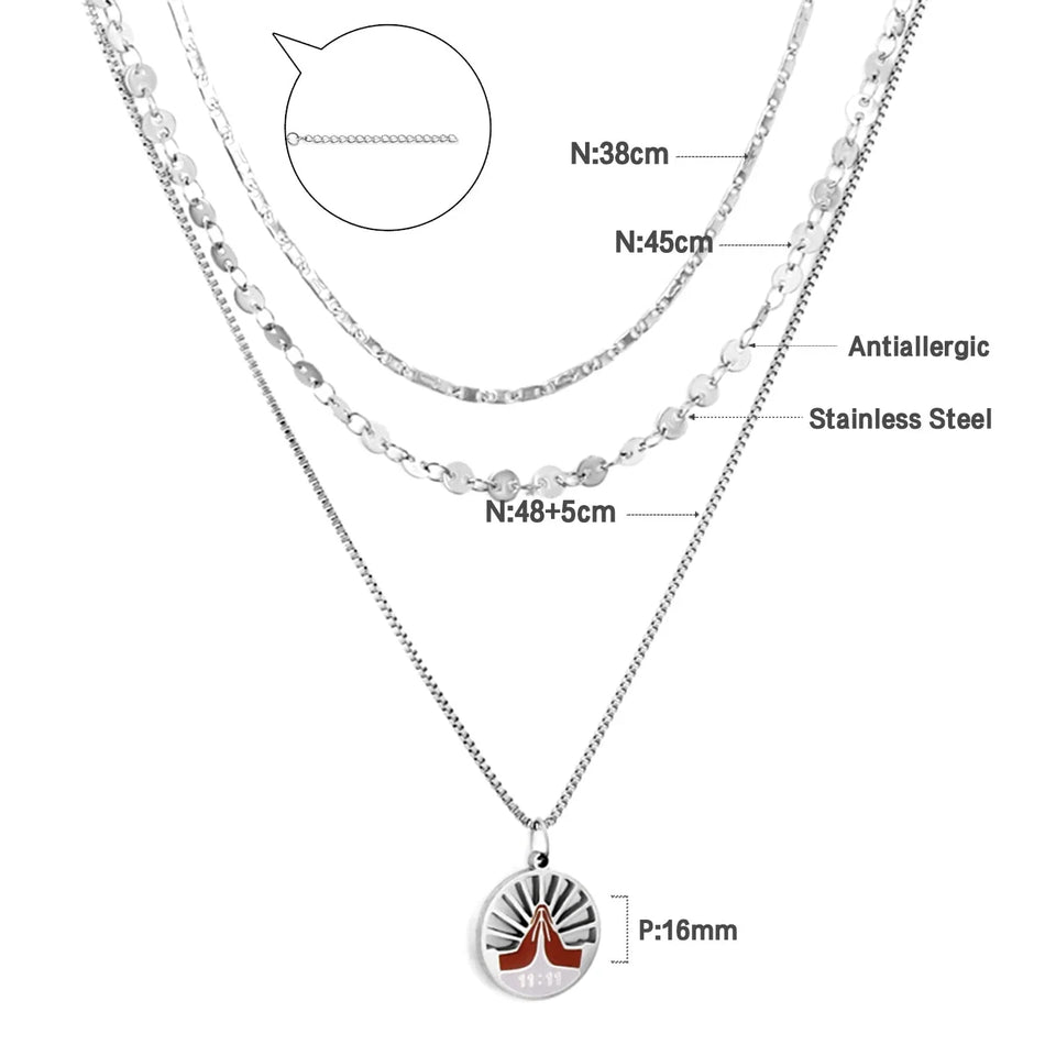 Celeste Collar Oro Acero 897S